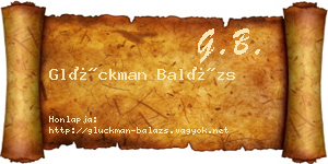 Glückman Balázs névjegykártya