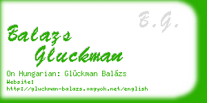 balazs gluckman business card